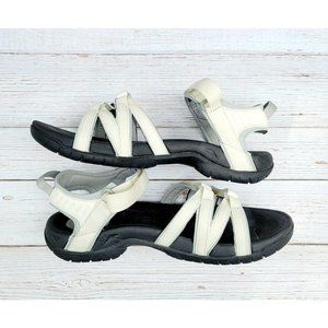 Teva Tirra Black White Vegan Hiking Outdoor Walking Arch Support Sandals Size 10